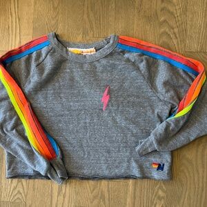 Aviator Nation Bolt Cropped Classic Crewneck